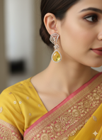 Golden Aura American Diamond Earrings