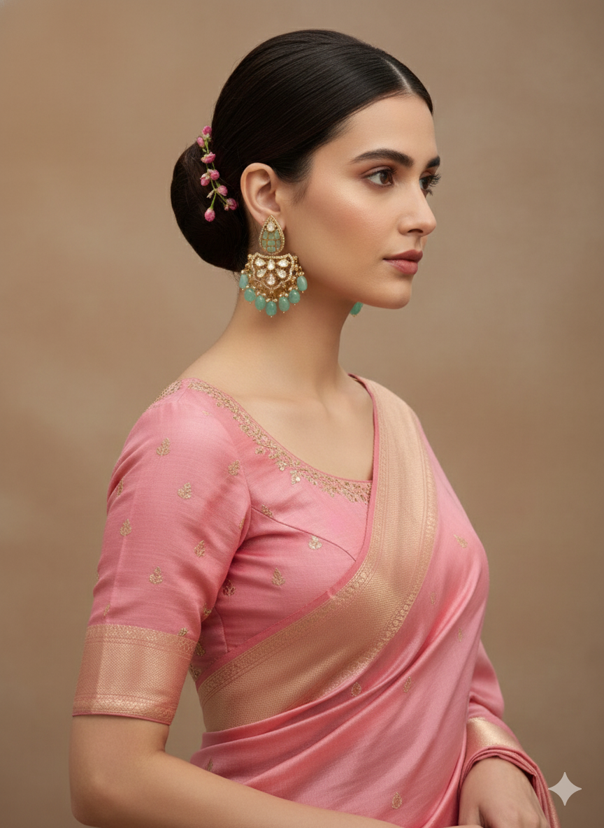 Sea Green Elegance Kundan Earrings