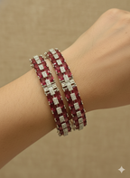 Ruby Grid American Diamond Bangles