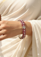 Ruby Grid American Diamond Bangles