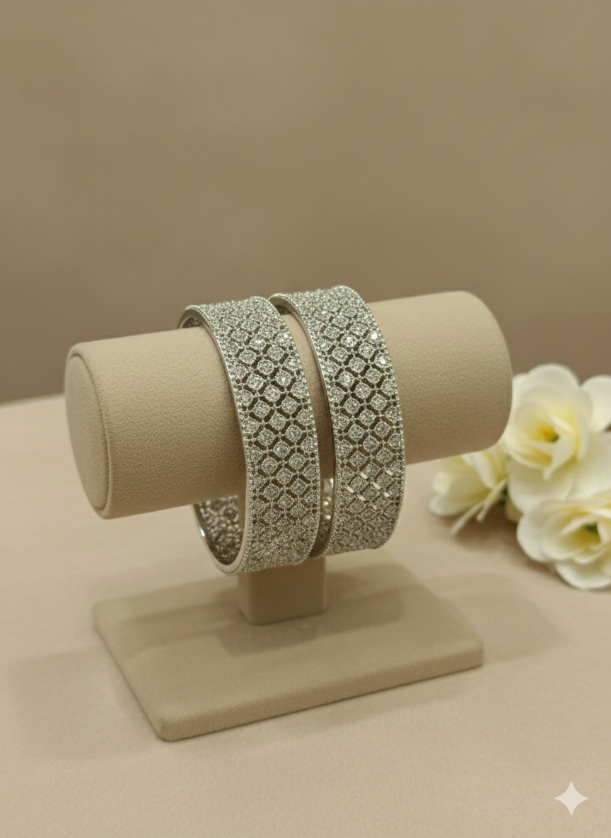 Geometric Luxe American Diamond Bangles