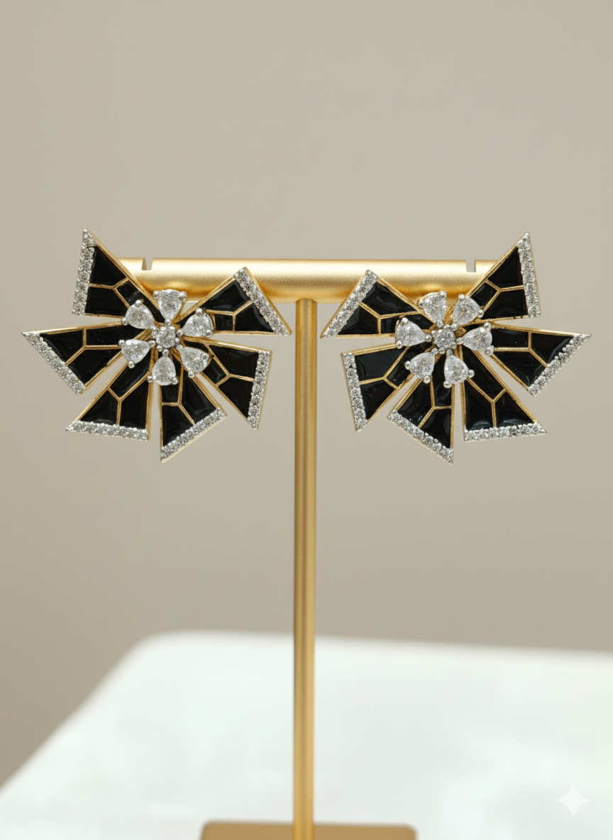 Art Deco Luxe Floral Studs