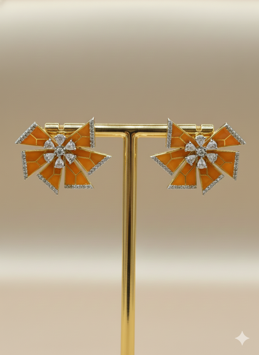 Art Deco Luxe Floral Studs
