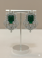Regal Carved Gem American Diamond Studs