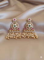 Royal Pearl Kundan Jhumki Earrings