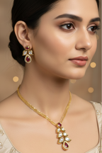 Elegant AC kundan chain pendant set