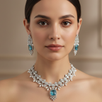 Blue Mist Diamond Necklace Ensemble