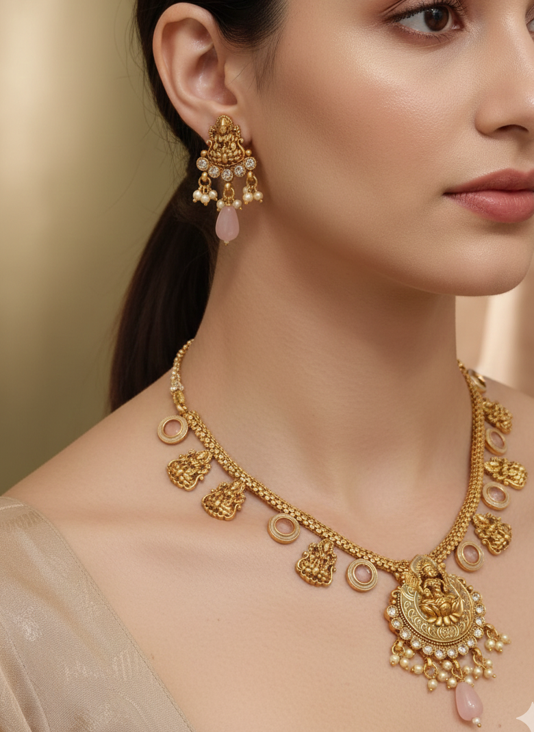 Lakshmi Heritage Temple Necklace Set