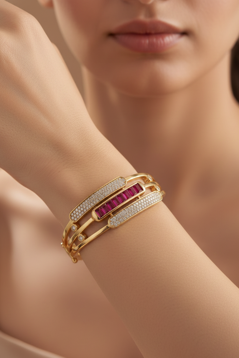 Ruby Line Elegance Bracelet