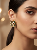 Royal Emerald Bloom Kundan & AD Studs