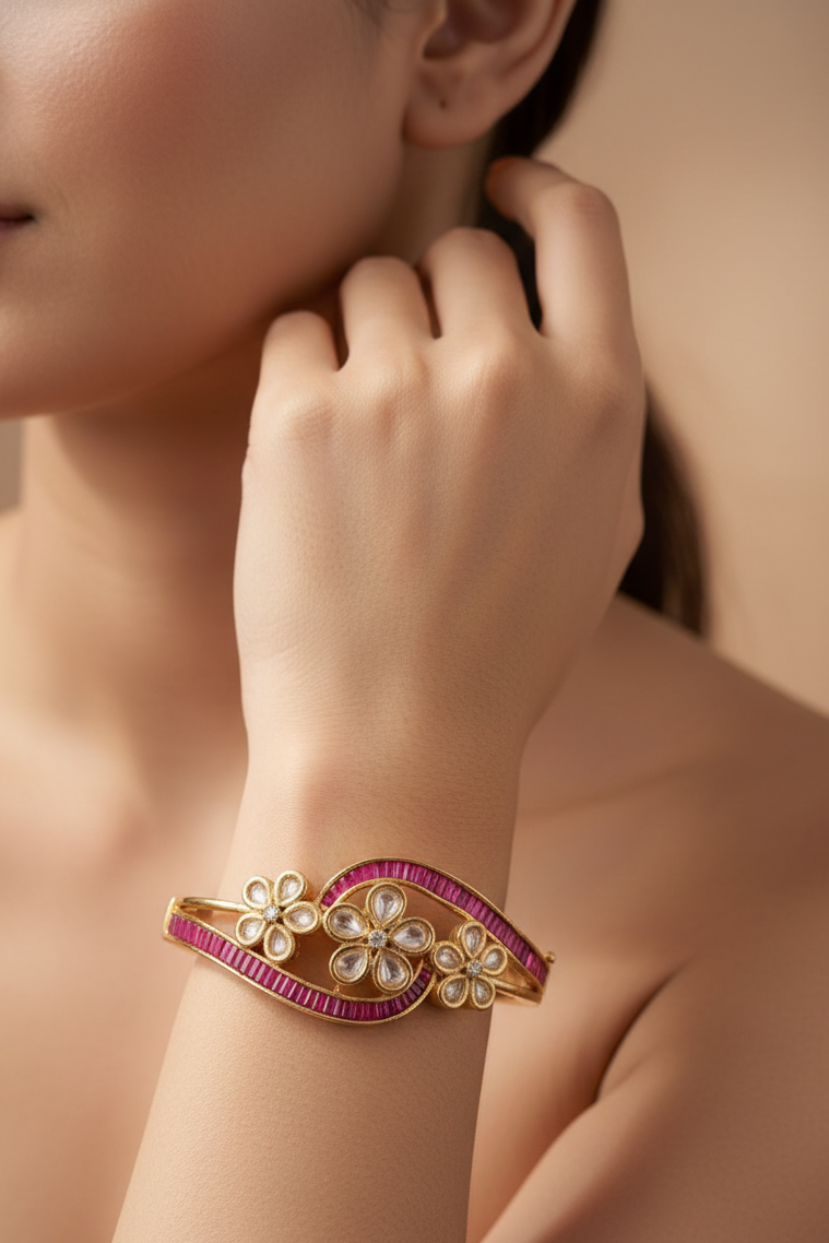 Ruby Bloom American Diamond Bracelet
