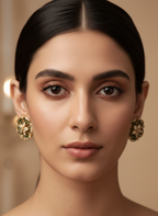 Royal Emerald Bloom Kundan & AD Studs