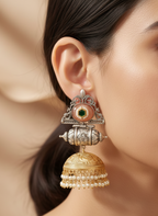 Heritage Dual-Tone Silver Replica Jhumka