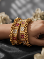 Heritage Kundan Kada Bangles. Available sizes: 2.4, 2.6 & 2.8 ✨