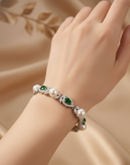 Emerald Pearl Grace Tennis Bracelet
