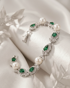 Emerald Pearl Grace Tennis Bracelet