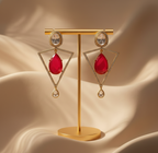 Crimson Glow Kundan & American Diamond Statement Earrings