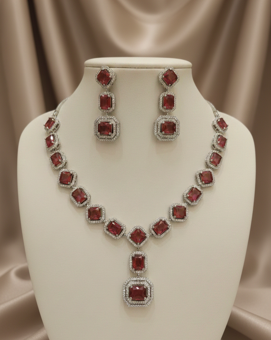 Ruby Elegance Necklace Set