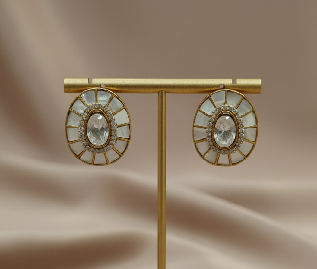 Royal Mother of Pearl Kundan Studs