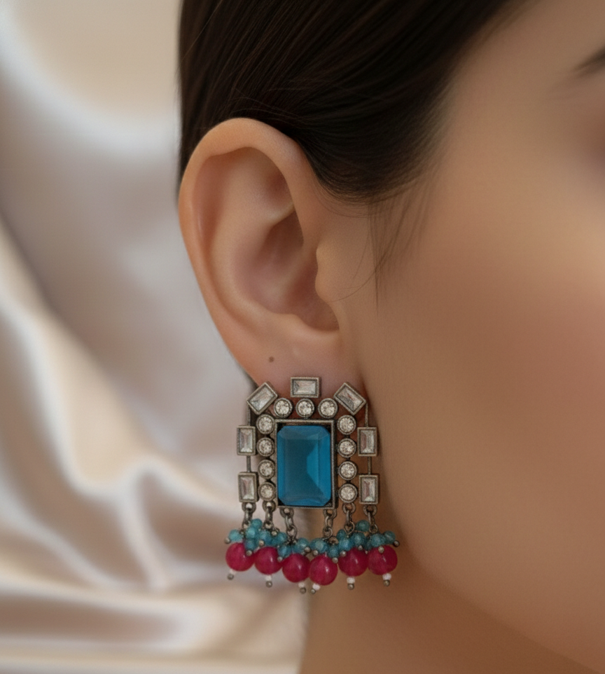 Royal Azure Silver Replica Earrings