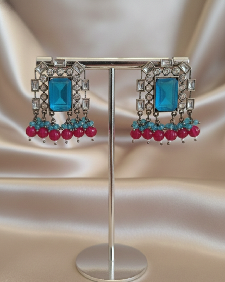 Royal Azure Silver Replica Earrings