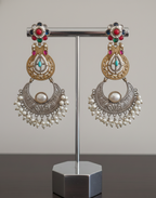 Royal Dual-Tone Silver Replica Earrings