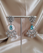 Victorian Aqua Grace American Diamond Earrings
