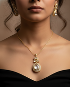 Elegant Kundan Drop Gold Plated Jewellery Set