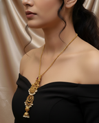 Apala Polish Silver Replica Indo-Western Long Necklace – Temple Inspired Statement Jewelry