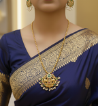 Apala Polish Silver Replica Temple Necklace Set – Traditional Bridal Jewelry