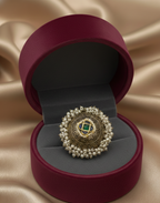 Big Size Antique Silver Replica Pearl Statement Ring