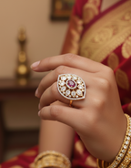 Royal Kundan Statement Ring in Carat Polish