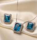 Austin Crystal Imported Necklace Set – Elegant Amber Crystal Jewelry