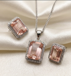 Austin Crystal Imported Necklace Set – Elegant Amber Crystal Jewelry