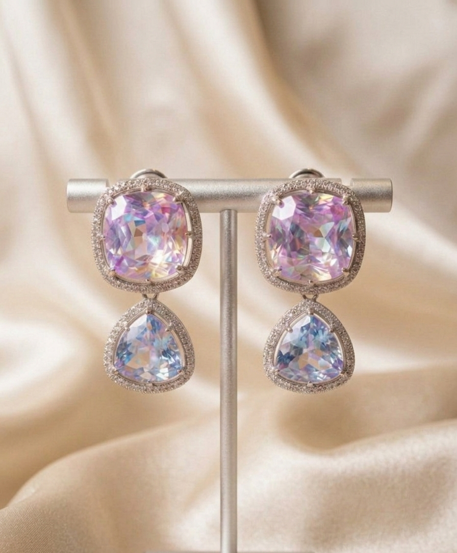 Aurora Glow Swarovski Crystal Drop Studs