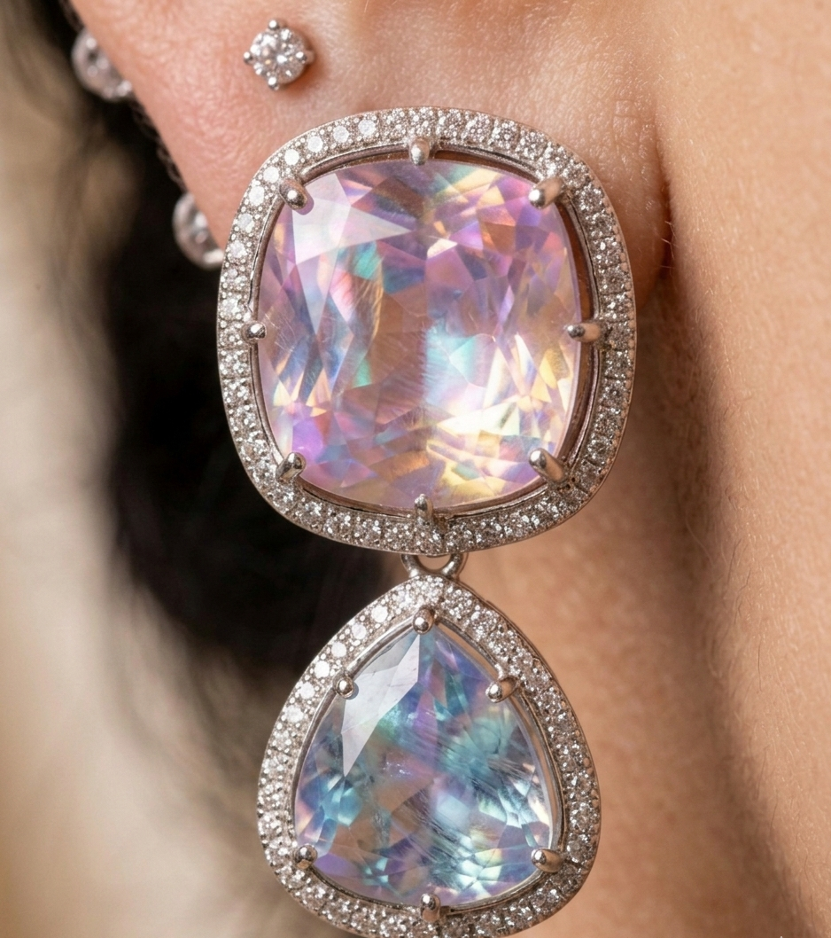 Aurora Glow Swarovski Crystal Drop Studs