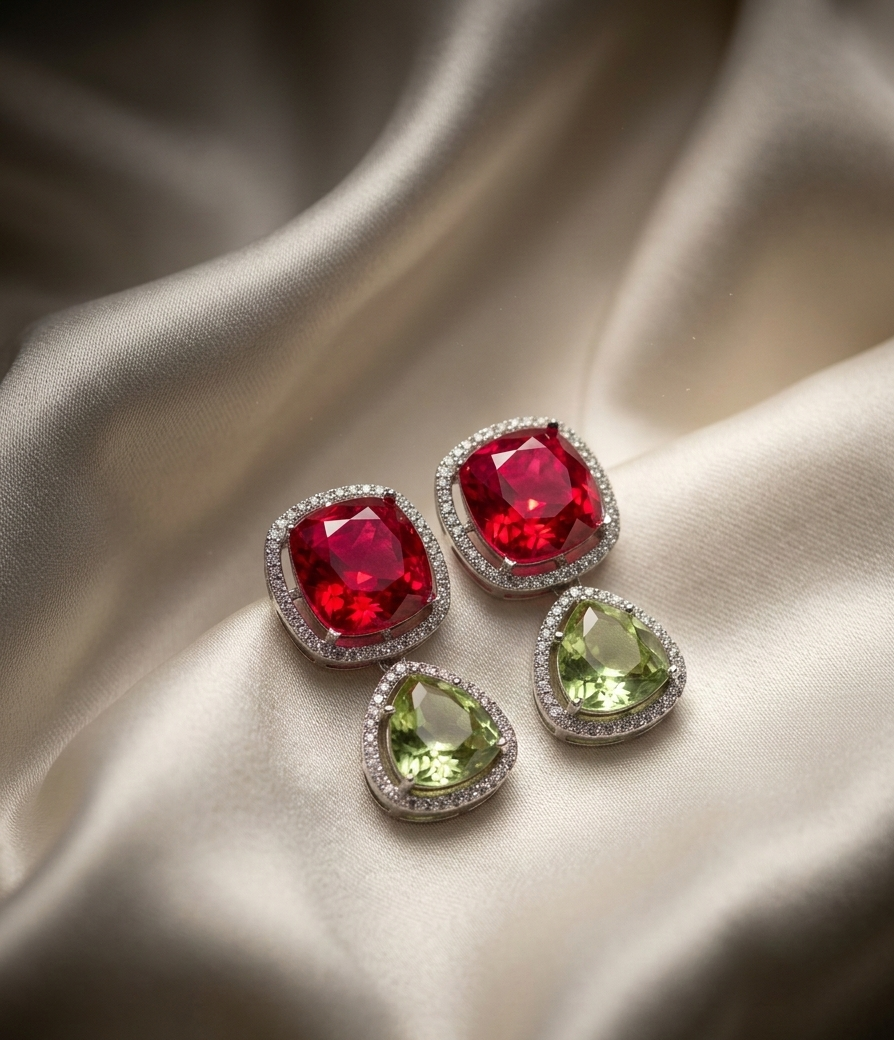 Ruby & Olive Swarovski Crystal Drop Earrings