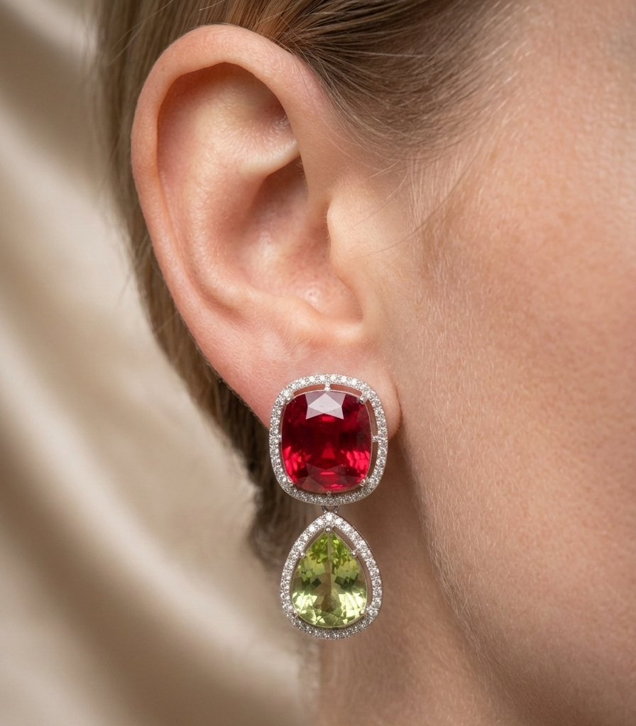 Ruby & Olive Swarovski Crystal Drop Earrings