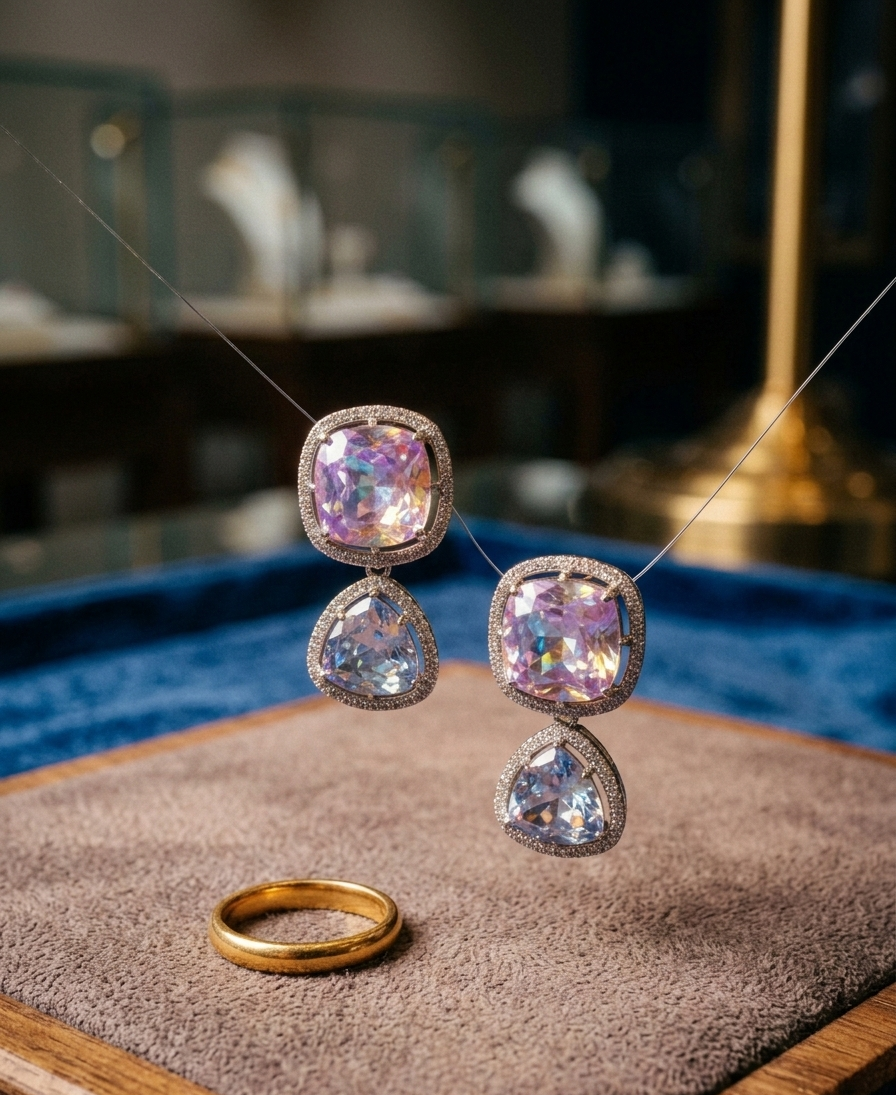 Aurora Glow Swarovski Crystal Drop Studs