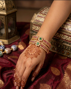 Royal Ruby & Emerald Gold-Plated Bangles