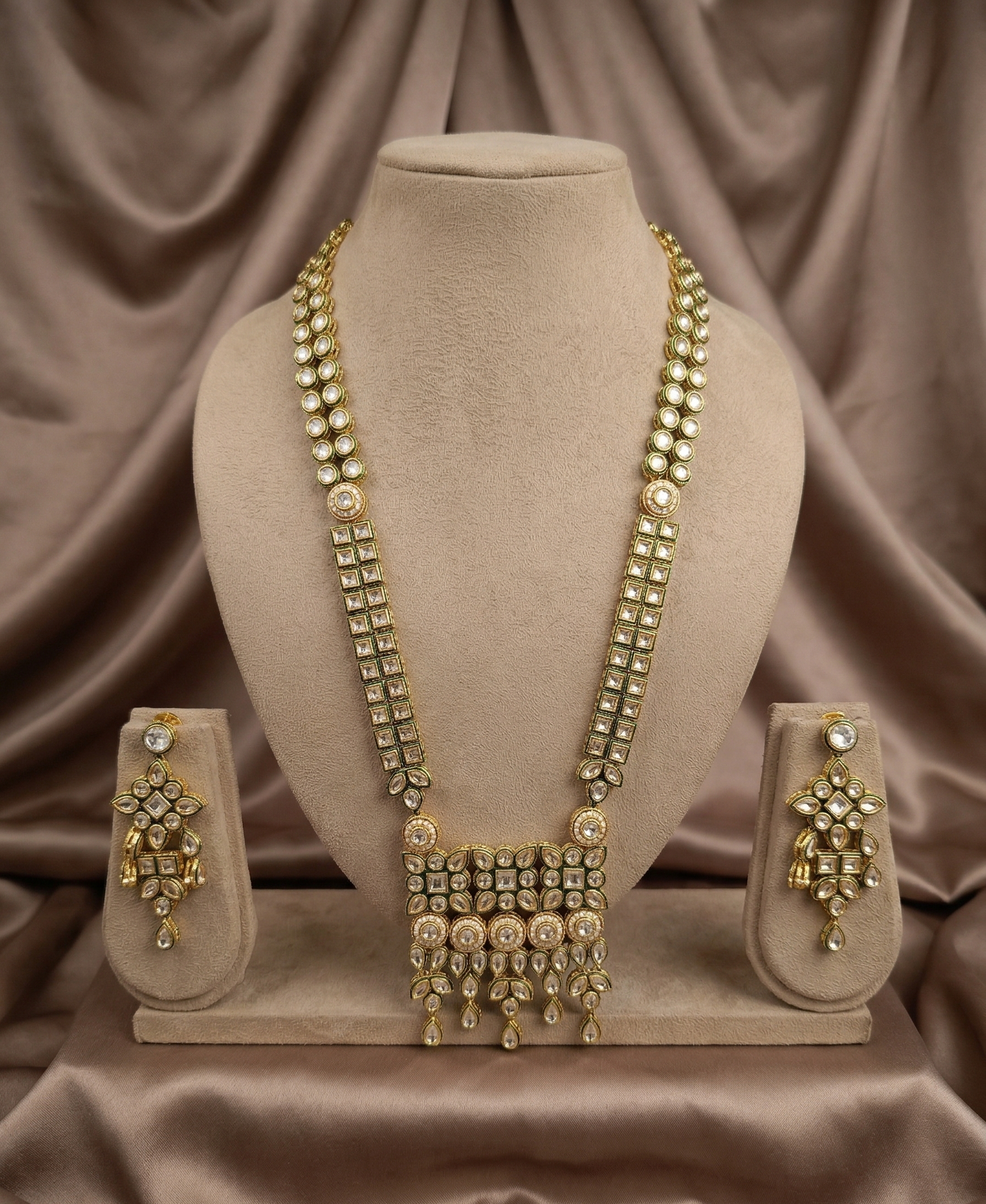 Royal Polki Kundan Long Necklace Set