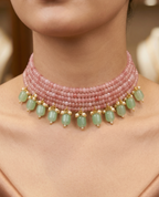 Elegant Multi-Strand Onyx Beads Choker Necklace