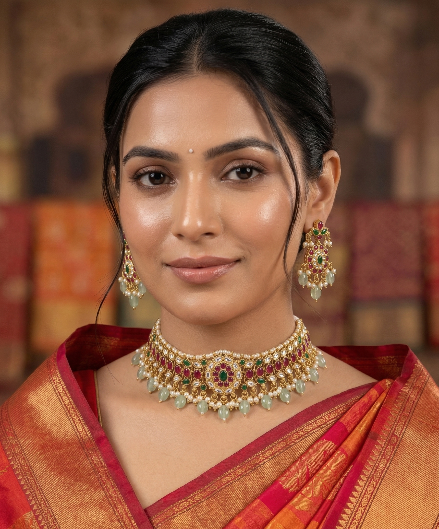 Regal Thakkar Kundan Choker Set with Elegant Drop Detailing