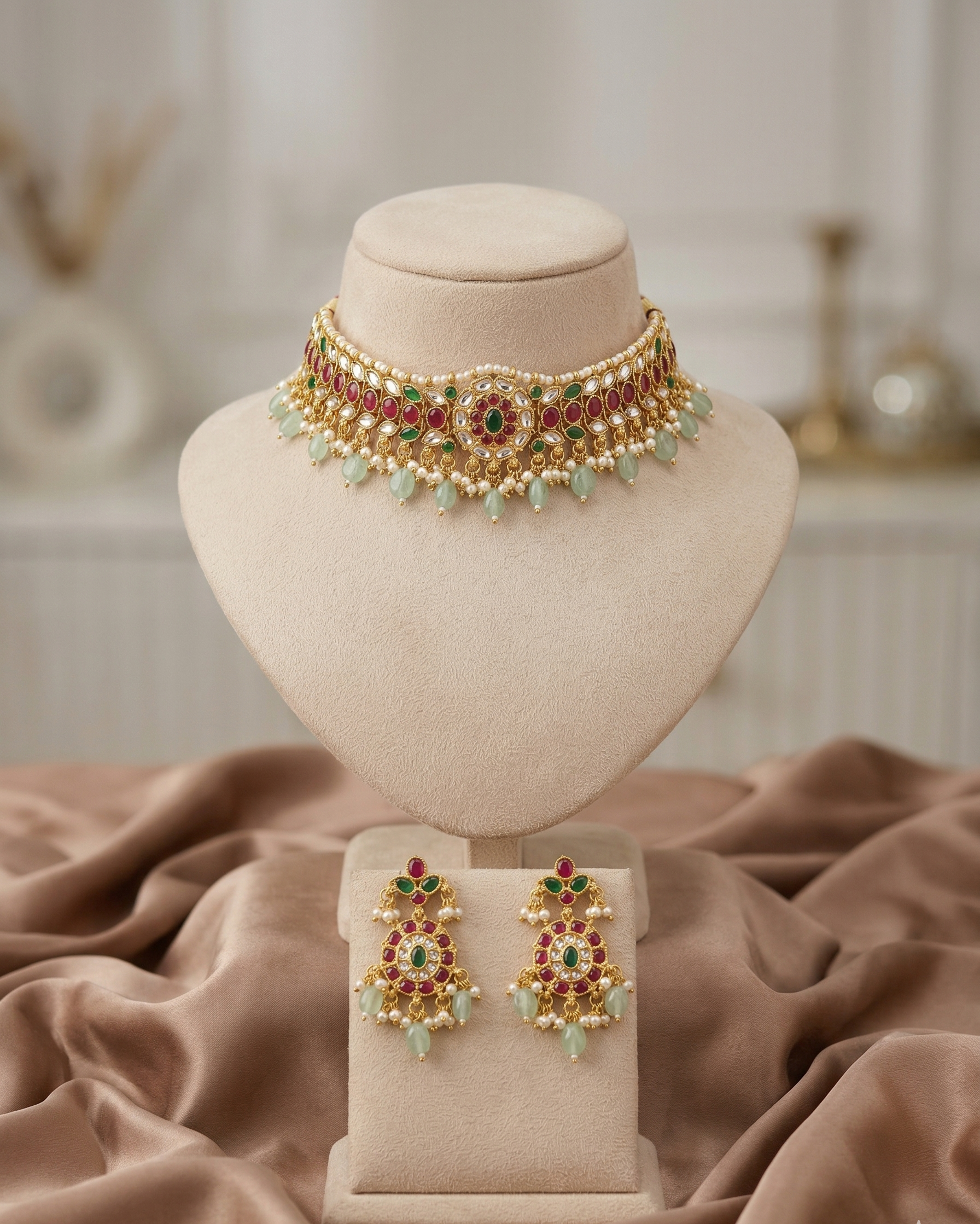 Regal Thakkar Kundan Choker Set with Elegant Drop Detailing