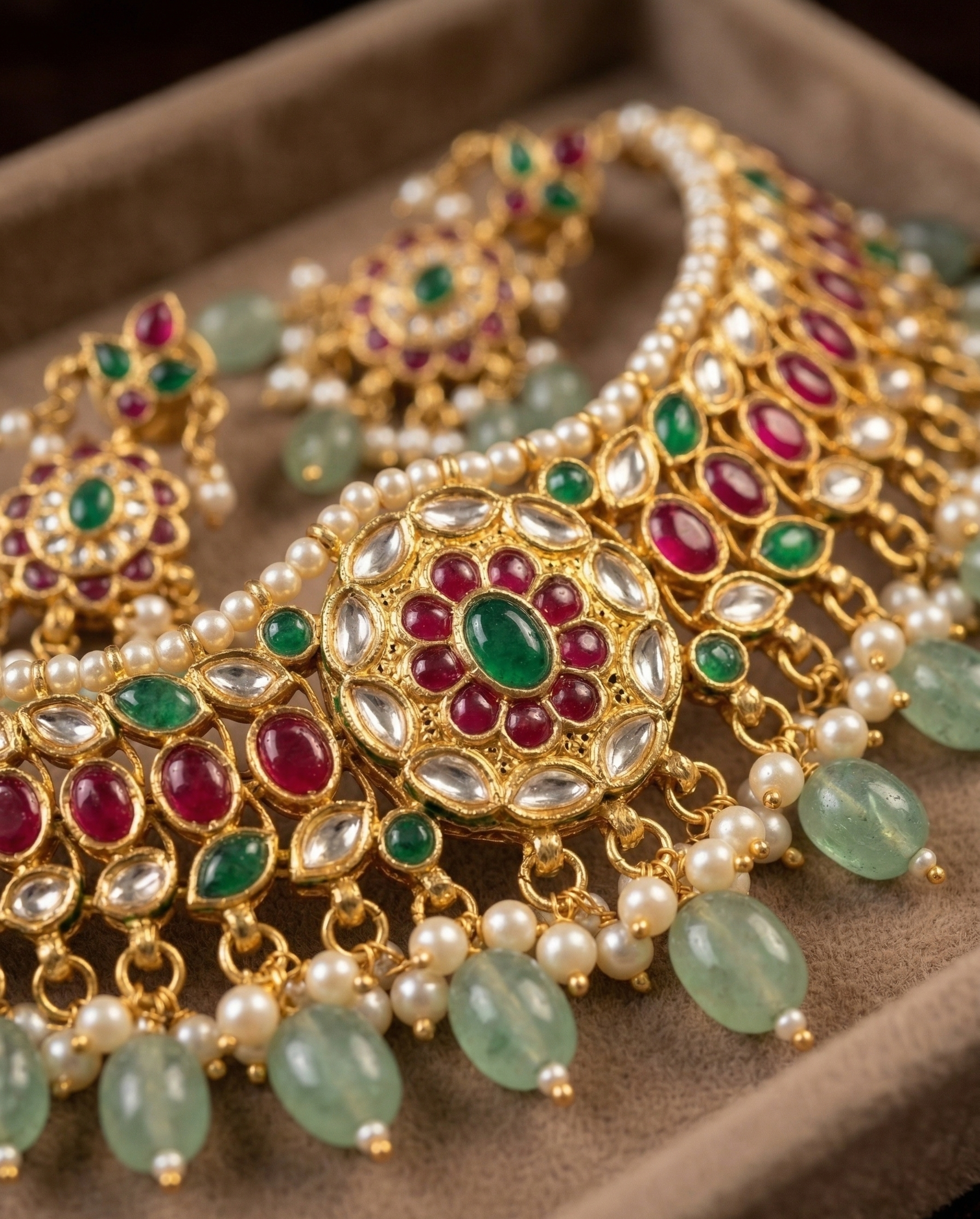 Regal Thakkar Kundan Choker Set with Elegant Drop Detailing