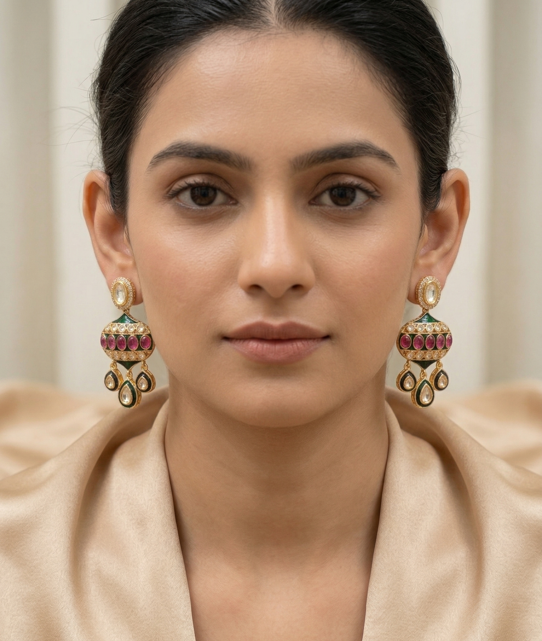 Rajsi Elegance Kundan Drop Earrings