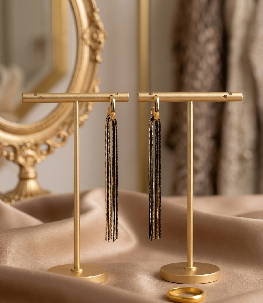 Western Imported Anti-Tarnish Chain Drop Earrings – Minimal & Elegant