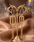 Western Anti-Tarnish Geometric Chain Earrings