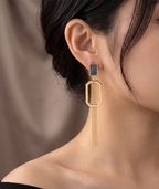 Western Anti-Tarnish Geometric Chain Earrings