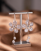 Western Anti-Tarnish Floral Crystal Hoop Earrings